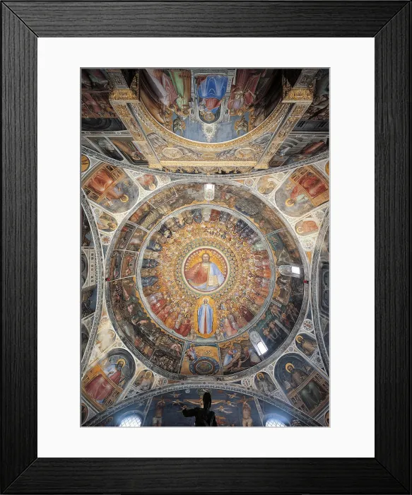 Framed Print : Paradise. Domed vault of the Baptistery, by Giusto Padovano Giusto de Menabuoi, 1370 - 1379 about, 14th Century, fresco, - Italy, Veneto, Padua, Duomo, Baptistery Framed Print : Paradise. Domed vault of the Baptistery, by Giusto Padovano Giusto de Menabuoi, 1370 - 1379 about, 14th Century, fresco, - Italy, Veneto, Padua, Duomo, Baptistery