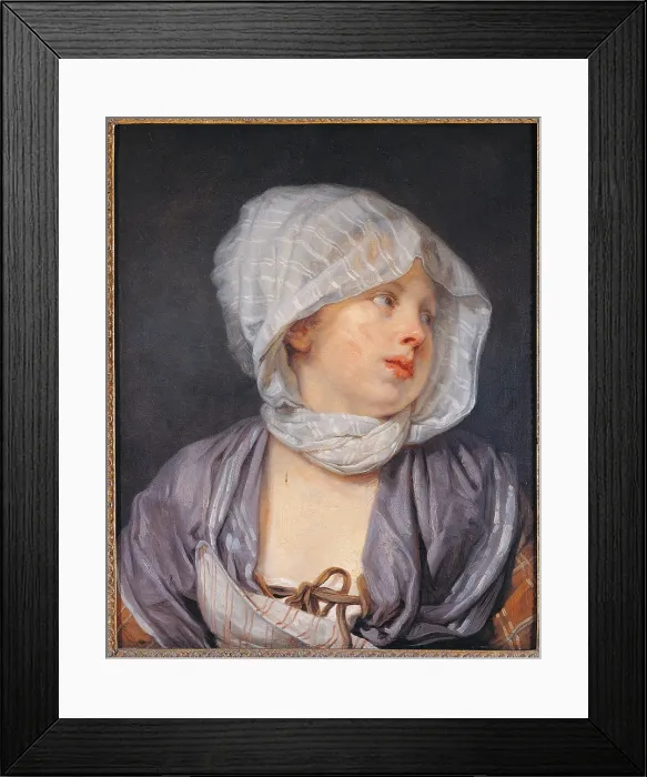 Framed Print : Portrait of a Young Woman, by Jean-Baptiste Greuze, 1765 about, 18th Century, oil on canvas, cm 45 x 37 - Italy, Lazio, Rome, National Gallery of Ancient Art, Palazzo Barberini Framed Print : Portrait of a Young Woman, by Jean-Baptiste Greuze, 1765 about, 18th Century, oil on canvas, cm 45 x 37 - Italy, Lazio, Rome, National Gallery of Ancient Art, Palazzo Barberini
