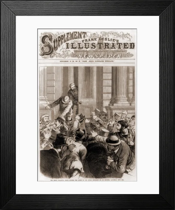 Framed Print : Financial Panic of 1873. Closing the door of the Stock Exchange on its members on Saturday, Sept 20, 1873 Framed Print : Financial Panic of 1873. Closing the door of the Stock Exchange on its members on Saturday, Sept 20, 1873