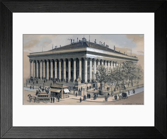 Framed Print : Stock Exchange in Paris, France, 1886