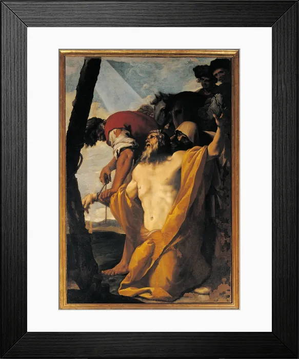 Framed Print : Martyrdom of St Andrew, by Giovanni Maria Viani, 17th Century, canvas, - Italy, Emilia Romagna, Bologna, Ozzano, Parish Church. All
