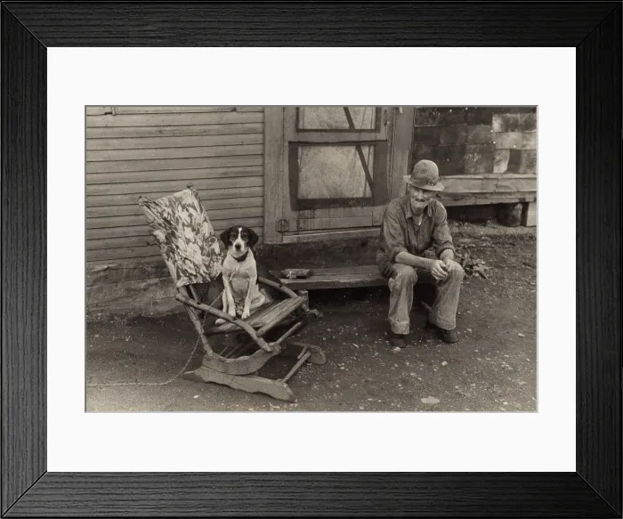 Framed Print : During the Great Depression foreclosed farmers moved to nearby towns Hoovervilles. Photo shows former farmer William Swift in his squatter shack in Circleville, Ohio Framed Print : During the Great Depression foreclosed farmers moved to nearby towns Hoovervilles. Photo shows former farmer William Swift in his squatter shack in Circleville, Ohio