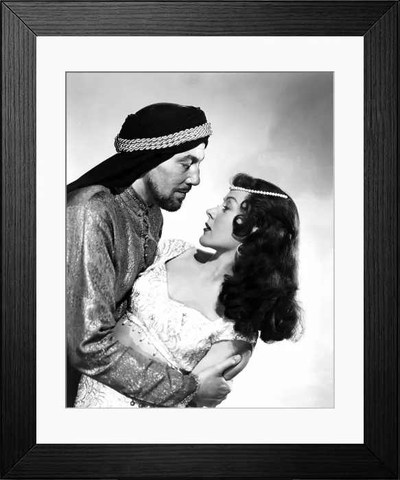 Framed Print : PRISONERS OF THE CASBAH, from left, Cesar Romero, Gloria Grahame, 1953