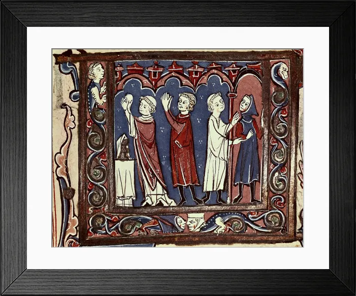 Framed Print : Excommunication'. Copy from late 13th century and beginning 14th century of 'Decretales de Gregorio IX', a compilation of canon law from 13th century. Gothic art
