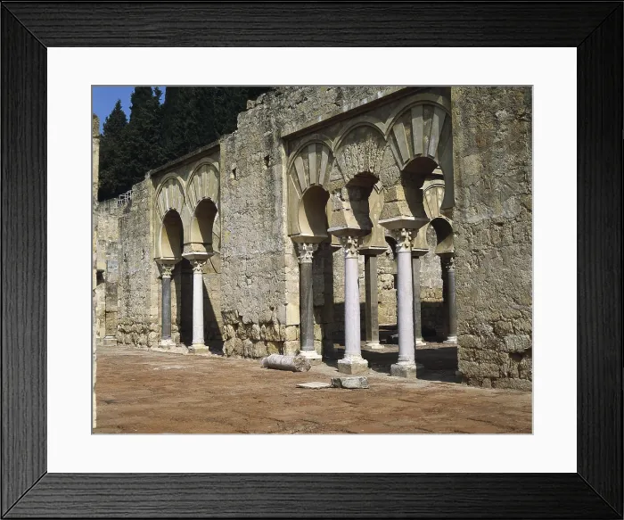 Framed Print : SPAIN. ANDALUSIA. Cordoba. Medina Azahara. Medina Azahara. Arches of Dar al-Yund or Army House (10th c.). Hispano-Moresque art. Caliphate period. Architecture. - J Framed Print : SPAIN. ANDALUSIA. Cordoba. Medina Azahara. Medina Azahara. Arches of Dar al-Yund or Army House (10th c.). Hispano-Moresque art. Caliphate period. Architecture. - J