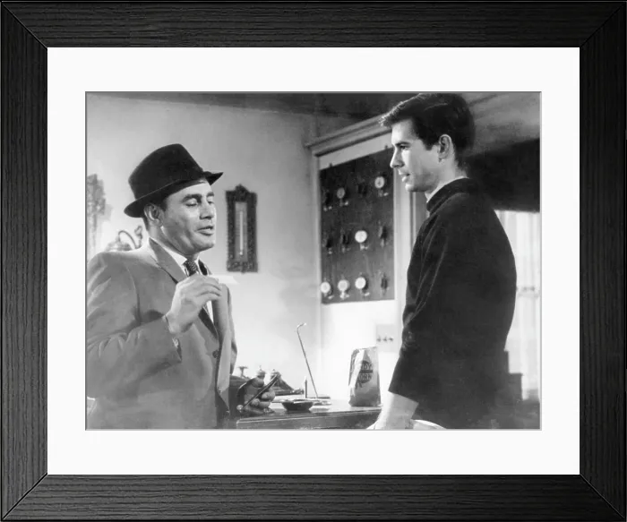 Framed Print : PSYCHO, from left: Martin Balsam, Anthony Perkins, 1960 Framed Print : PSYCHO, from left: Martin Balsam, Anthony Perkins, 1960