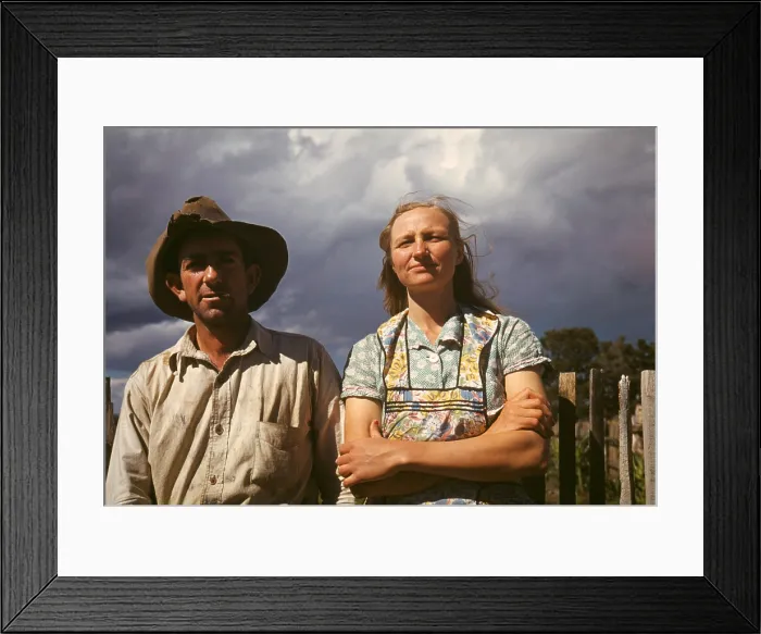 Framed Print : Faro and Doris Caudill homesteaders in Pie Town New Mexico in Oct. 1940. Two years later the left for the city and then divorced Framed Print : Faro and Doris Caudill homesteaders in Pie Town New Mexico in Oct. 1940. Two years later the left for the city and then divorced