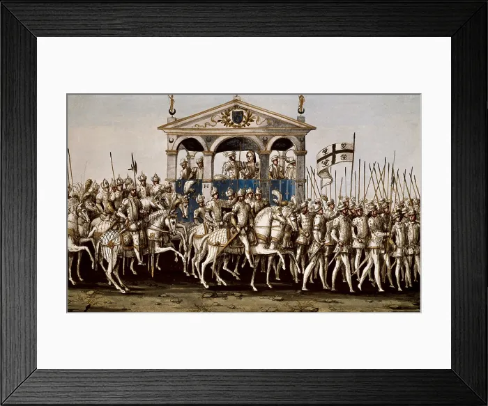 Framed Print : Ms Y 28. 'Relation de l'entree de Henri II, roi de France, Rouen, le 1er octobre 1550'