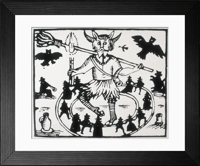 Framed Print : Illustration from 'Robin Goodfellow: His Mad Pranks and Merry Jests', 1628. English school Framed Print : Illustration from 'Robin Goodfellow: His Mad Pranks and Merry Jests', 1628. English school