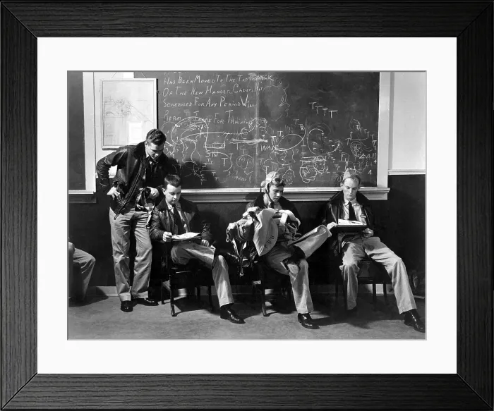 Framed Print : Aviation cadets the ready room at Kingsville Field, Corpus Christi, Texas. World War 2, Nov. 1942. (BSLOC_2013_11_192) Framed Print : Aviation cadets the ready room at Kingsville Field, Corpus Christi, Texas. World War 2, Nov. 1942. (BSLOC_2013_11_192)
