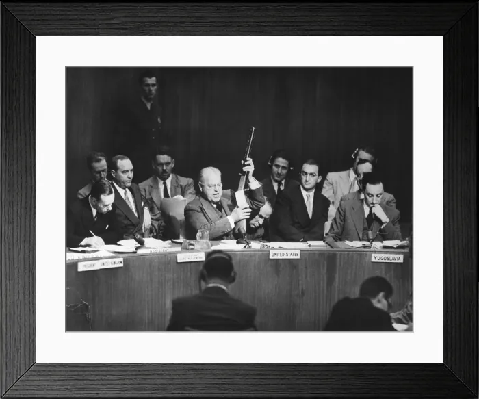Framed Print : Warren Austin, U.S. delegate to UN, charged that Russia was delivering arms to North Koreans Framed Print : Warren Austin, U.S. delegate to UN, charged that Russia was delivering arms to North Koreans