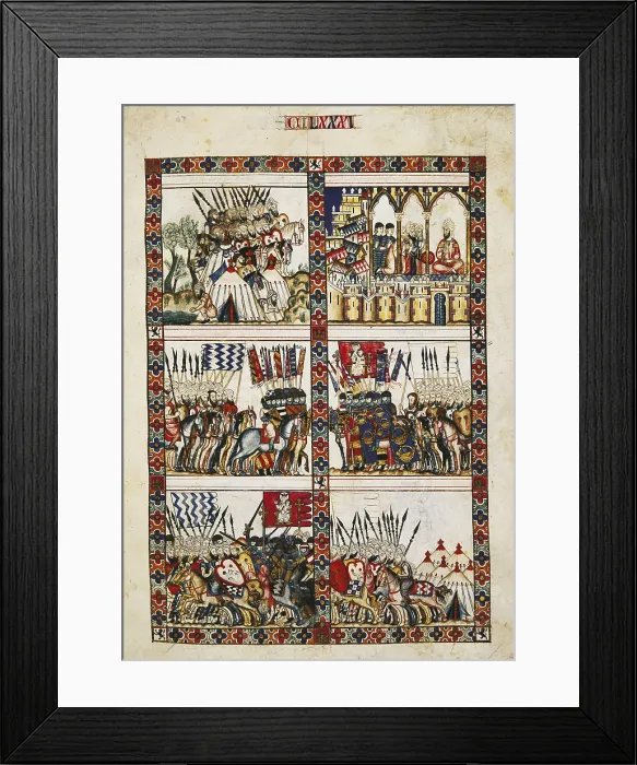 Framed Print : Alfonso X, called 'The Wise' (1221-1284). Cantigas de Santa Maria (Virgin Mary Songs). 13th c. Fol. 181. Gothic art. Miniature Painting. SPAIN Framed Print : Alfonso X, called 'The Wise' (1221-1284). Cantigas de Santa Maria (Virgin Mary Songs). 13th c. Fol. 181. Gothic art. Miniature Painting. SPAIN