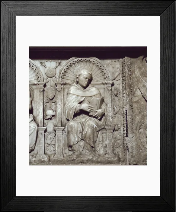 Framed Print : FANCELLI, Domenico (1469-1519). Sepulchre of prince John. 1511-1512. Detail with the depiction of Saint Thomas Aquinas. Renaissance art. Relief on marble. SPAIN. Avila Framed Print : FANCELLI, Domenico (1469-1519). Sepulchre of prince John. 1511-1512. Detail with the depiction of Saint Thomas Aquinas. Renaissance art. Relief on marble. SPAIN. Avila