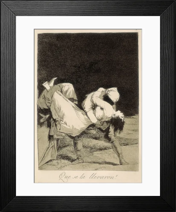Framed Print : GOYA Y LUCIENTES, Francisco de (1746-1828). They carried her off!. 1799. Capricho plate 8, etching and aquatint. Romanticism. Etching; Engraving. SPAIN. Madrid. National Library