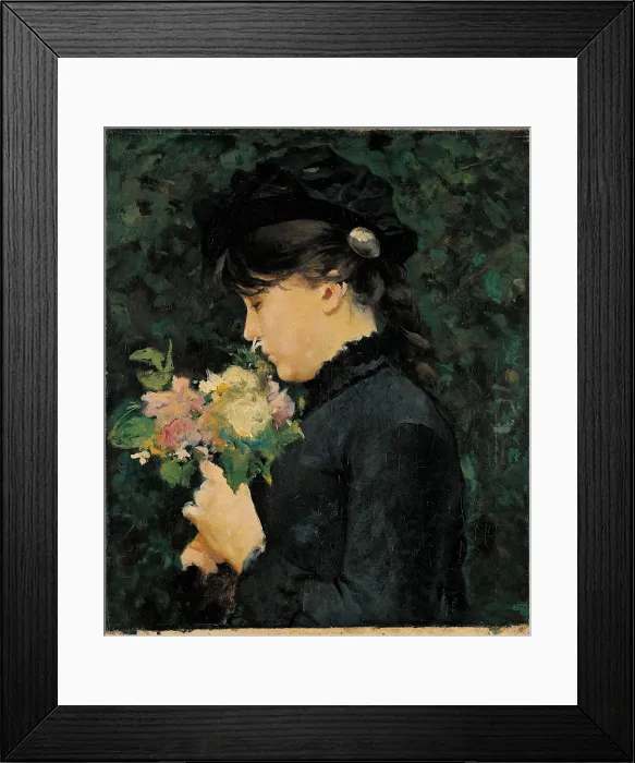 Framed Print : Portrait of Eleonora Tommasi, by Silvestro Lega, 1884 - 1885 about, 19th Century, oil on canvas, - Italy, Lombardy, Milan, private collection. All