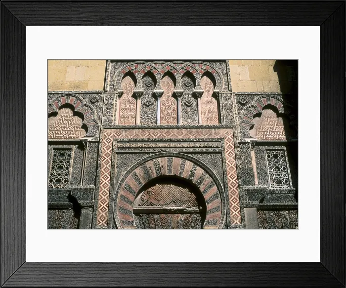 Framed Print : Mosque Cathedral of Cordoba. s.X-16th c. SPAIN. ANDALUSIA. Cordoba. Mezquita (Mosque). Detail of the decorations. Hispano-Moresque art. Caliphate period. Architecture