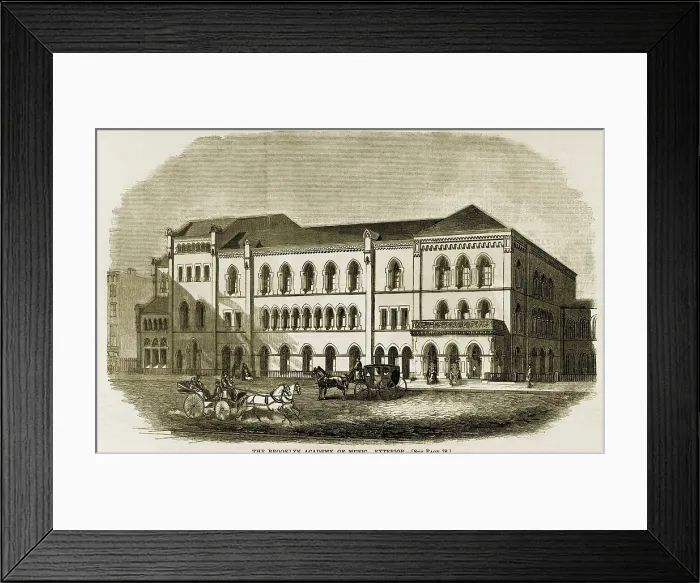 Framed Print : The Brooklyn Academy of Music in 1861, shortly after its completion