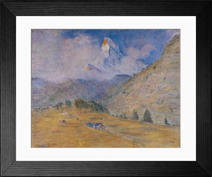 Framed Print : Matterhorn Discovered, by Clemente Pugliese Levi, 1914, 20th Century, oil on canvas, cm 126 x 158 - Italy, Lombardy, Milan, private collection. All