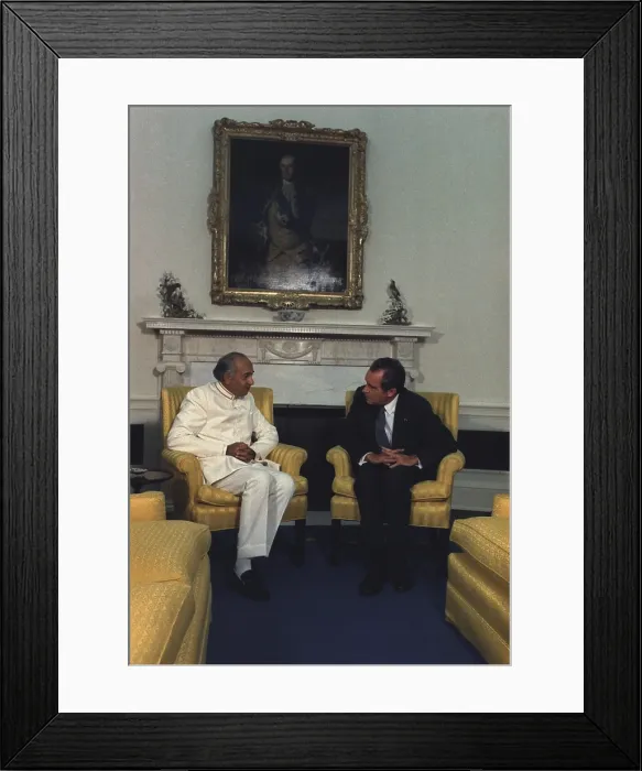 Framed Print : President Nixon meeting with President Bhutto of Pakistan. Sept. 18 1973 Framed Print : President Nixon meeting with President Bhutto of Pakistan. Sept. 18 1973