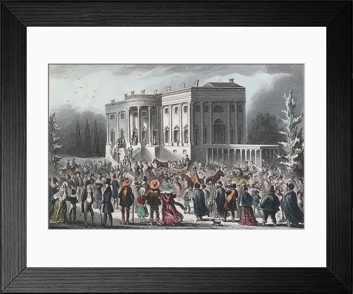 Framed Print : Citizens going to the public White House reception after Andrew Jackson's inauguration