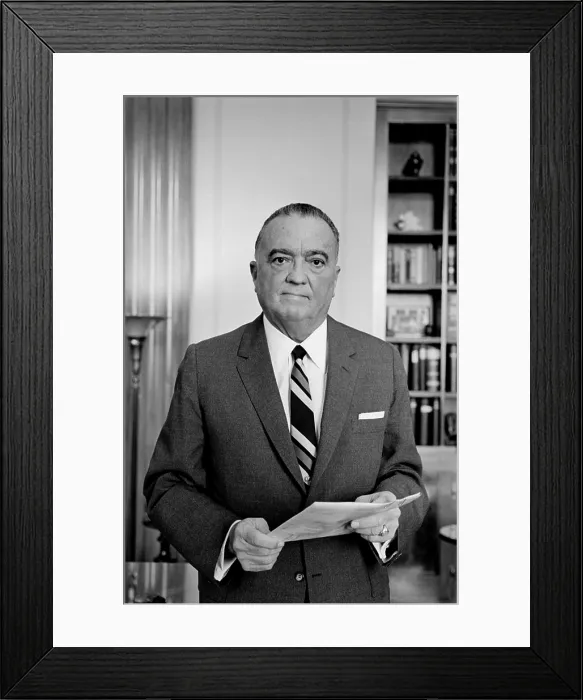 Framed Print : Edgar J. Hoover Director of the FBI in 1961