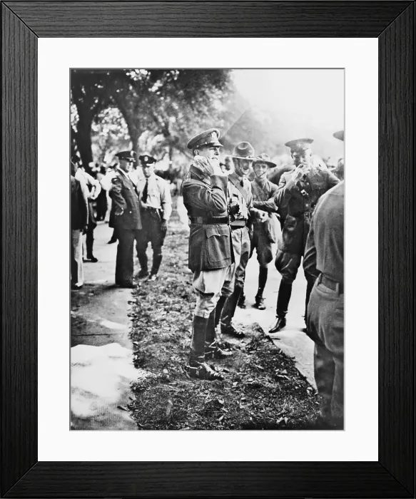 Framed Print : General Douglas MacArthur with his staff officer, Col. Dwight D. Eisenhower, stand among troops in Anacostia Flats during the U.S Framed Print : General Douglas MacArthur with his staff officer, Col. Dwight D. Eisenhower, stand among troops in Anacostia Flats during the U.S