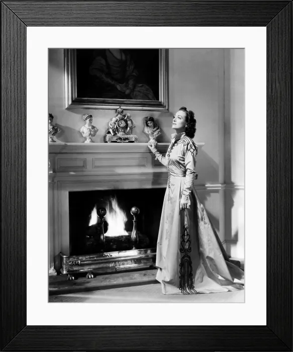 Framed Print : THE LAST OF MRS. CHEYNEY, Joan Crawford, in a hostess gown designed by Adrian, 1937
