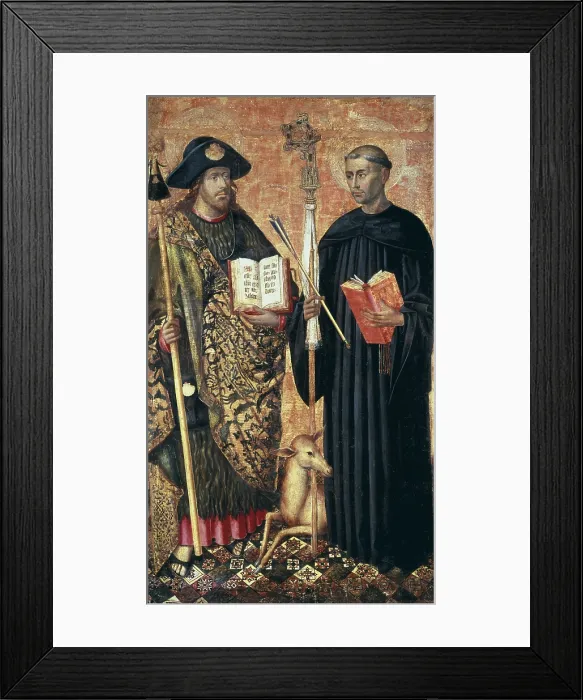 Framed Print : JACOMART, Jaume Bao, called (1410-1461). St James and Saint Giles. Circa 1450. Renaissance art. Oil on wood. SPAIN. Valencia. San Pio V Fine Arts Museum. - P