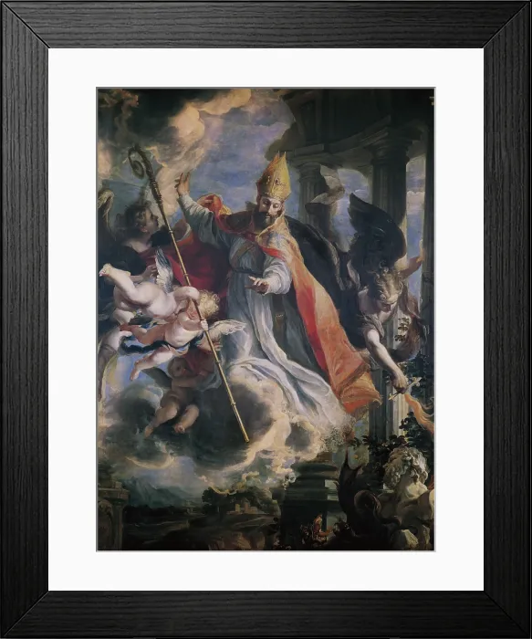 Framed Print : COELLO, Claudio (1642-1693). The Triumph of Saint Augistine. 1664. Baroque art. Oil on canvas. SPAIN. Madrid. Prado Museum