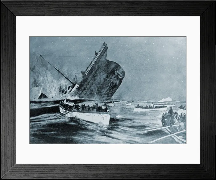 Framed Print : Sinking of the Titanic witnessed by survivors in lifeboats, between 2:00 and 2:20 AM on April 15, 1912 Framed Print : Sinking of the Titanic witnessed by survivors in lifeboats, between 2:00 and 2:20 AM on April 15, 1912