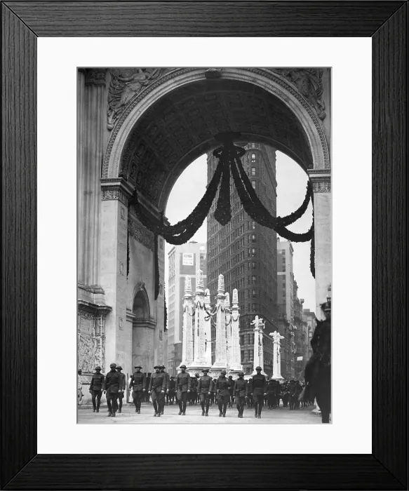 Framed Print : Colonel Donovan and staff of 165th Infantry passing under the Victory Arch, in Madison Square, N.Y.C. May 1, 1919 Framed Print : Colonel Donovan and staff of 165th Infantry passing under the Victory Arch, in Madison Square, N.Y.C. May 1, 1919
