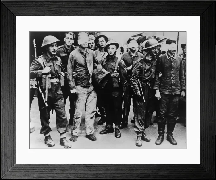 Framed Print : German POWs captured in the Dieppe Raid of August 19, 1942