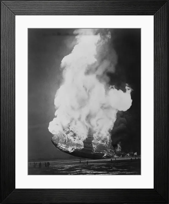 Framed Print : The Hindenburg hits the ground in flames in Lakehurst, N.J. on May 6, 1937 Framed Print : The Hindenburg hits the ground in flames in Lakehurst, N.J. on May 6, 1937