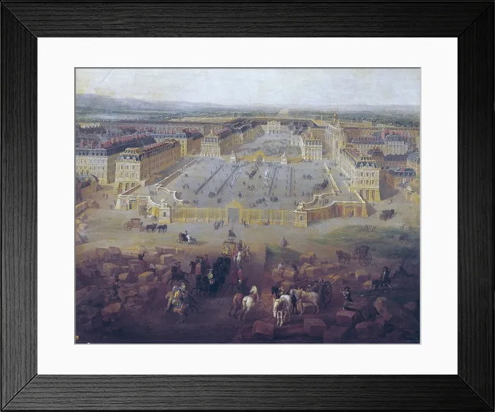 Framed Print : MARTIN, Pierre Denis, called 'the Younger' (1663-1742). View of Chateau de Versailles from Arms Square in 1722. C. 1722. Oil on canvas. FRANCE. Versailles Framed Print : MARTIN, Pierre Denis, called 'the Younger' (1663-1742). View of Chateau de Versailles from Arms Square in 1722. C. 1722. Oil on canvas. FRANCE. Versailles