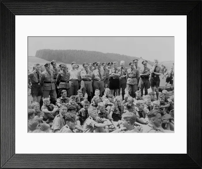 Framed Print : Boys camp is visited by Nazi leadership of the Hitler Youth. Stolberg am Harz, Germany, 1936. (BSLOC_2013_11_25)