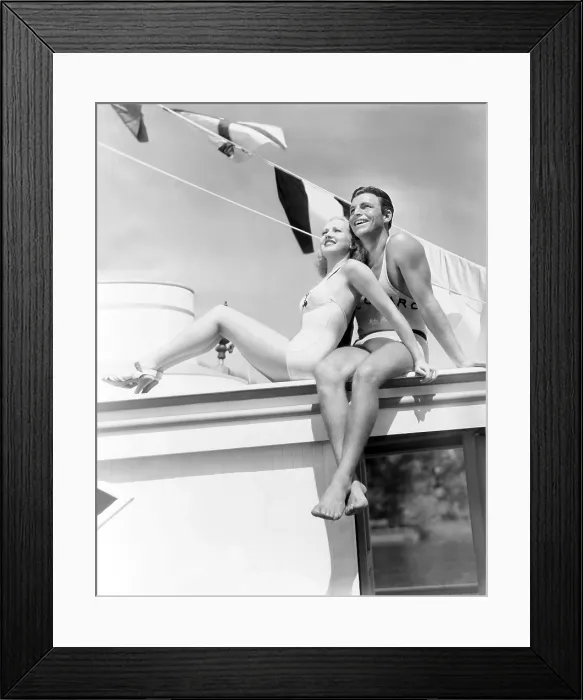 Framed Print : THRILL OF A LIFETIME, from left: Betty Grable, Buster Crabbe, 1937