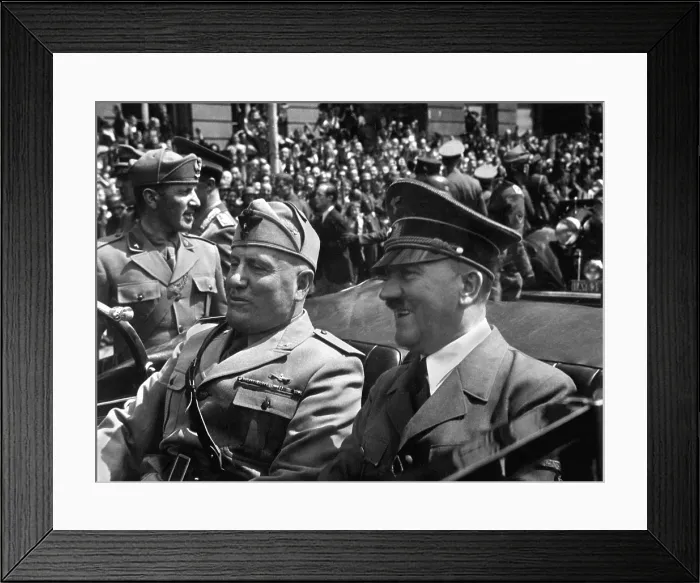 Framed Print : Hitler and Mussolini in Munich, Germany, June 18, 1940