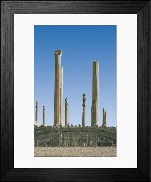 Framed Print : Palace of Darius I. Apadana or Audience Hall. 6th c. BC. IRAN. FARS. Persepolis. Apadana or Audience Hall of Darius I.. Persian art. Achaemenid period