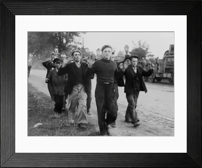 Framed Print : Polish civilian men taken as prisoners of war by German invaders. First month of World War 2, Sept. 1939. (BSLOC_2013_11_33)