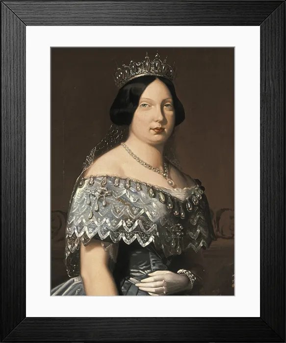 Framed Print : MADRAZO, Federico (1815-1894). Isabella II. Detail. Oil on canvas. SPAIN. Madrid. Royal Academy of History. - J. Bedmar / Iberfoto / Everett Collection (339302)**US SALES ONLY**