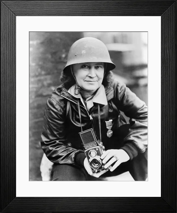 Framed Print : Therese Bonney, photographer, wearing the medal of the White Rose of Finland Framed Print : Therese Bonney, photographer, wearing the medal of the White Rose of Finland
