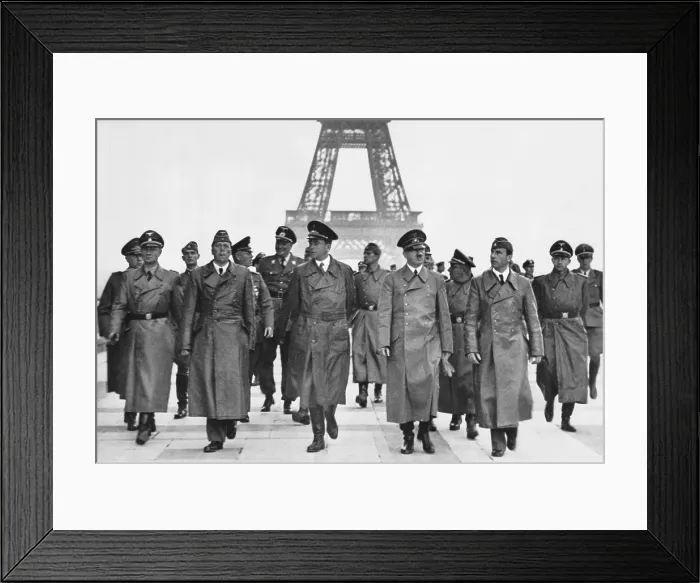 Framed Print : Adolf Hitler touring conquered Paris with his entourage at the Eiffel Tower Framed Print : Adolf Hitler touring conquered Paris with his entourage at the Eiffel Tower