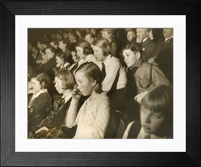 Framed Print : German children at a theater performance of Langemarck a modern play