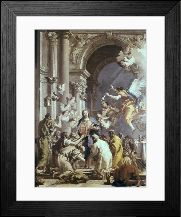 Framed Print : TIEPOLO, Giovanni Battista (1696-1770). Institution of the Eucharist. Baroque art. Oil on canvas. ITALY. Venice. Gallerie dell'Accademia (Academy Gallery)