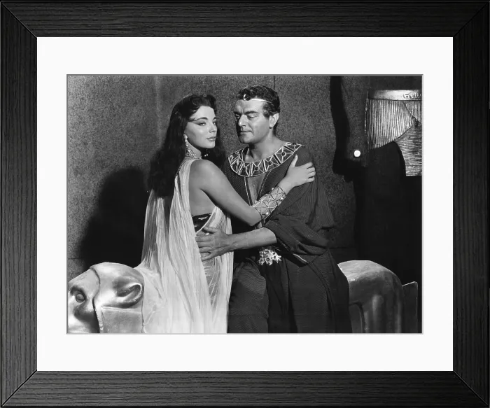 Framed Print : LAND OF THE PHARAOHS, from left, Joan Collins, Jack Hawkins, 1955