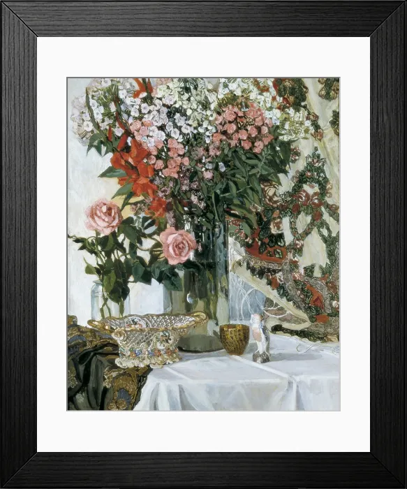 Framed Print : GOLOVIN, Aleksandr (1863-1930). Still Life. Flowers. 1916. Tempera on board. Painting. RUSSIA. Saint Petersburg. State Russian Museum