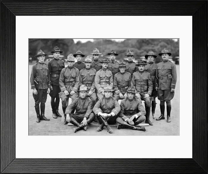 Framed Print : Officers of the Morristown, New Jersey, Infantry Battalion. World War I. July 1918