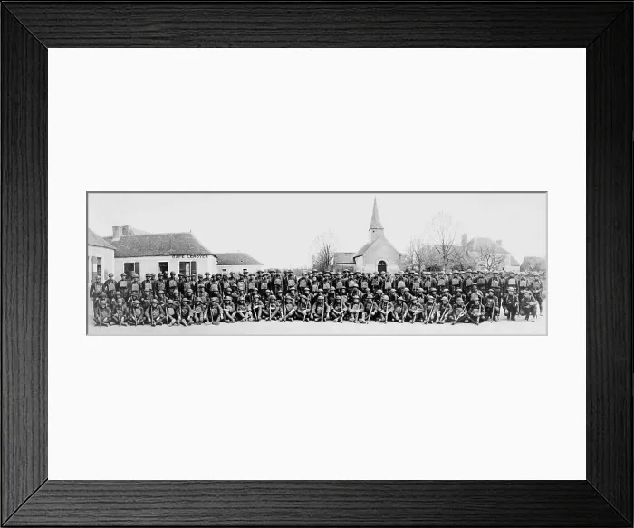 Framed Print : American Expeditionary Force. Co. B of the 113th Infantry in France. April 1919 Framed Print : American Expeditionary Force. Co. B of the 113th Infantry in France. April 1919