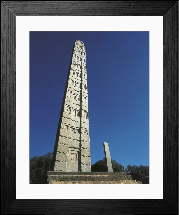 Framed Print : ETHIOPIA. TIGRAY. Axum. The tallest stela of Axum (3rd-4th c.), 23 m. high. - Fabrizio Finetti / Iberfoto / Everett Collection (370649)**US SALES ONLY**