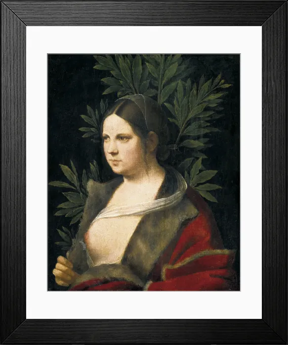 Framed Print : GIORGIONE, Giorgio da Castelfranco, called (1477-1510). Laura. 1506. Renaissance art. Quattrocento. Venetian school. Oil on canvas. AUSTRIA. Vienna Framed Print : GIORGIONE, Giorgio da Castelfranco, called (1477-1510). Laura. 1506. Renaissance art. Quattrocento. Venetian school. Oil on canvas. AUSTRIA. Vienna